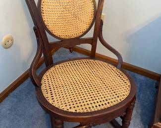 Antique Victorian Cane Rocking Chair!