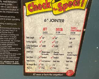 This is a SUPERB JET 6” Joiner! WORKS PERFECTLY! 