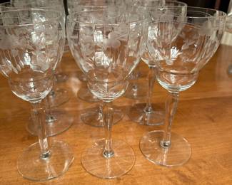 This is a beautiful set of 12 cut crystal wine glasses. 