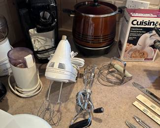 The MCM Crock Pot Brown with lack stripes is SWEET!  The old vintage kitchen had tools are great too! 