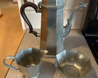 A beautiful 4 piece GORHAM PEWTER Tea/Coffee Service! NEAR MINT CONDITION! Tray not pictured.