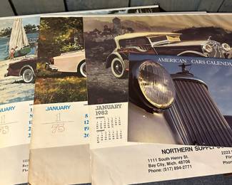 Some old automobile calendars!  As far back as 1975! 