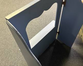 This is a very cool “grandpa made” Puppet Show Theatre Proscenium!nFolds up to store and is in excellent condition!