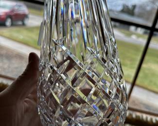 Here is a close up of the Waterford vase!