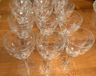 This is a beautiful set of 12 cut crystal wine glasses. 