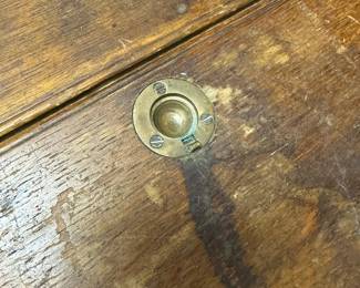 This is an item I have not seen before! It’s is a solid oak, vintage wooden TRAVEL File Cabinet! It’s beautiful and complete with brass hardware! 