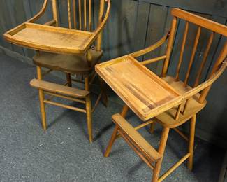 Two OUTSTANDING Vintage Wooden high Chairs! 