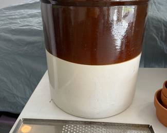 This crock is no slouch either! Brown stipe 12 gallon crock! 