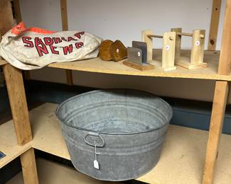 Super Saginaw News Bag Collectible! A great galvanized tub! 