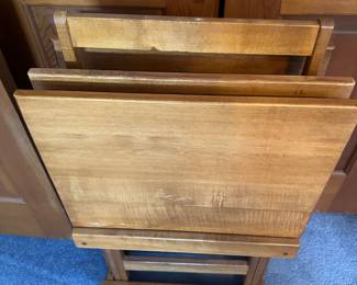 Nice MCM Wooden TV Tray set in stand! (4 )