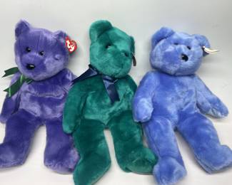 (3) NWT 1990s TY Beanie Buddy Teddy Stuffed