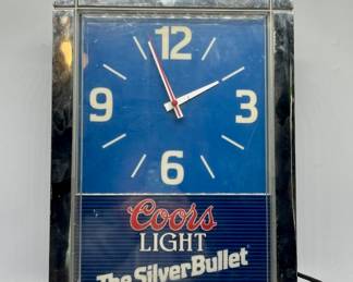 Vintage Coors Light Silver Bullet Wall Clock