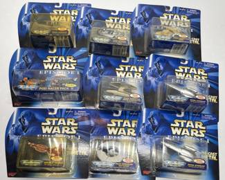 Nine Vintage Die Cast Star Wars Episode I Galoob