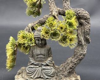 Buddha Under a Bonsai all Resin Figurine