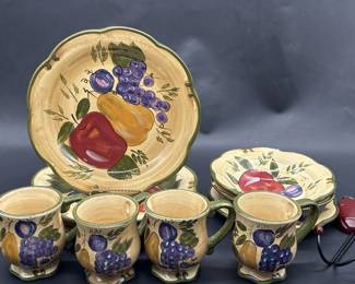 Fruit Theme Majolica Dinnerware Set