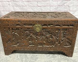 Intricately Carved Chinese Storage Chest