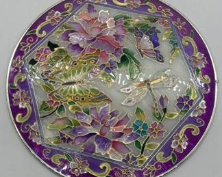 Cheerful Stained Glass Panel w/ Butterfly & Flower