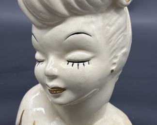Vintage Glamour Girl Head Vase - USA