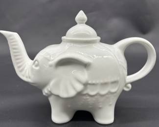 Ceramic White Elephant Teapot