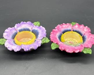 Pink & Purple Flower Candle Holders