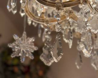 Signed Genuine Czechoslovakia Bohemian 12 Light Cut Crystal Chandelier