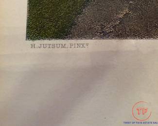 Antique Henry Jutsum (1816-1869) British “The Noon-Day Walk” Hand-Tint Engraving 