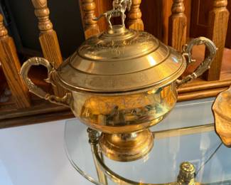 Vintage Brass Handled Urn
