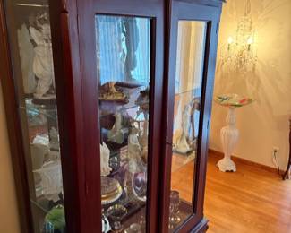 Hand Carved Mahogany Curio Cabinet