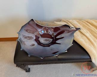 Vintage Royal Gallery Poland VENUS Art Glass 20" Platter