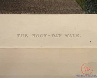 Antique Henry Jutsum (1816-1869) British “The Noon-Day Walk” Hand-Tint Engraving 