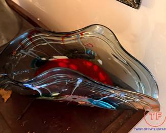 Viz Glass Studio Hand Blown Art Glass Centerpiece