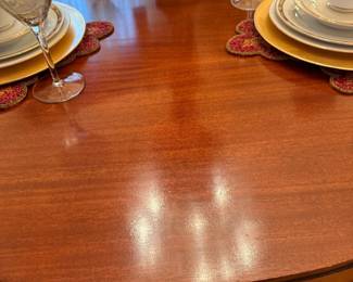 RWAY Antique Dining Room Table with Chippendale Claw and Ball Feet Chairs