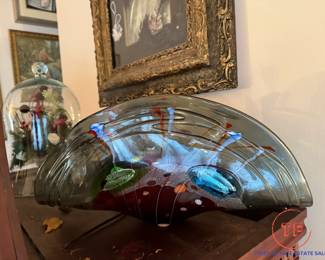 Viz Glass Studio Hand Blown Art Glass Centerpiece