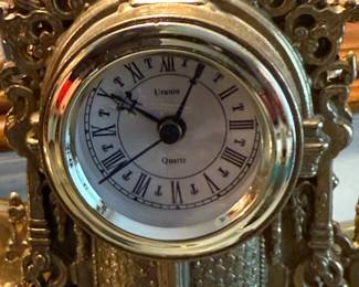 Vintage URANIO Renaissance Style Brass Mantle Clock