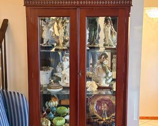 Hand Carved Mahogany Curio Cabinet