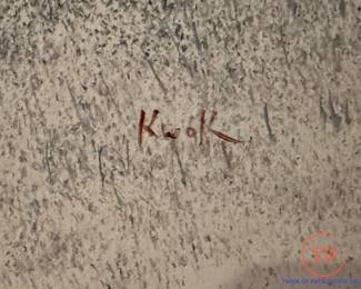 Signed Modern Chinese Original Oil on Canvas Landscape Scene by DAVID KWOK (1919 - 2003)