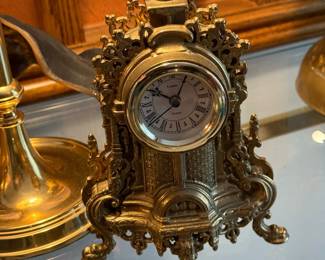 Vintage URANIO Renaissance Style Brass Mantle Clock