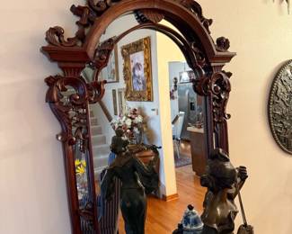 Mahogany Hand Carved Wall Mirror