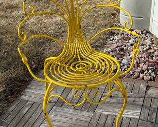 Ornate Metal Peacock Feather Chair