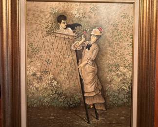 Original Oil on Canvas Courting Scene by ELIC BROWN