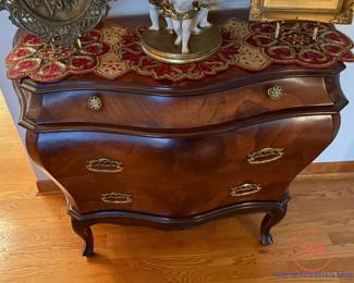 Bombay Style Three Drawer Mahogany Chest