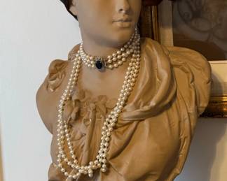 Vintage CARRIER BELLEUSE Plaster Bust Sculpture