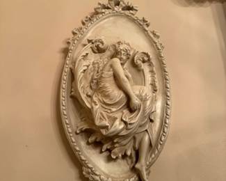 Draped Woman Art Nouveau Wall Plaque