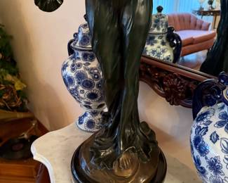 Par Flora "Musicienne" 20th C Paris, France Patinated Bronze Statue 