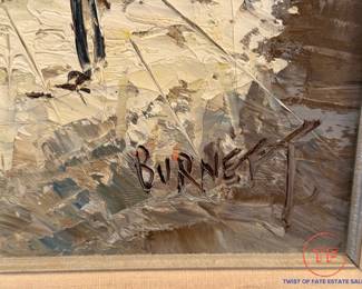 Original Oil on Canvas Paris Street Scene Signed Burnett