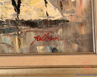 Original Oil on Canvas Artist Signed French Parisian Impressionist Street Scene