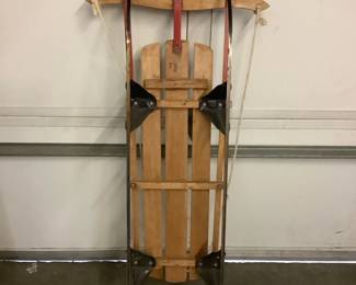 BRDA703 Vintage Paris Floating Steering Wood Sled Sled is approximately 51" Long x 22" Wide.

