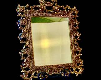 BRDA707 1950S Gilded Heavy Iron Mirror This was gifted in 1959 as a wedding present. It is VERY heavy!
