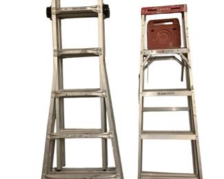BRDA707 Gorilla MPX23 And Werner 5 Aluminum Ladders The Gorilla ladder load capacity is 375lbs and the Werner has a 200 lb capacity. 
