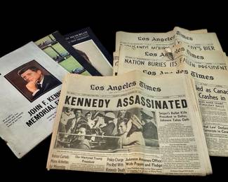 KEKU710 JFK Memorial Media Three magazines and four newspapers from on or around the date of Kennedy's assasination. Original.
